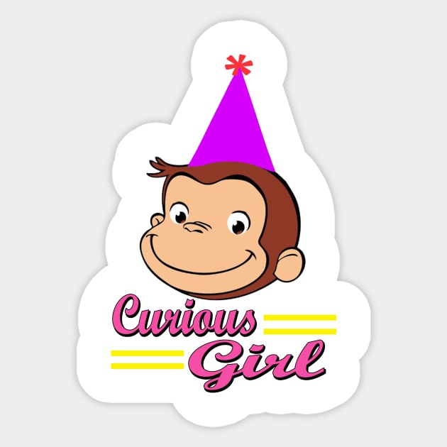 Curious George of Birthday Girl Sticker by FirmanPrintables